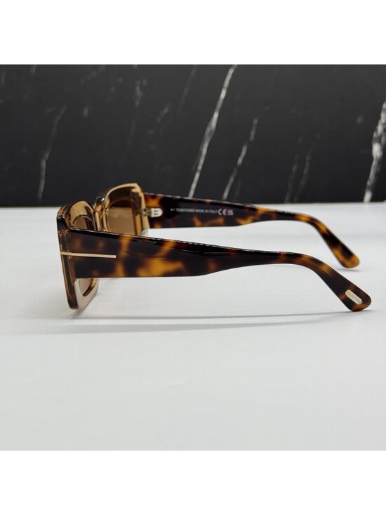 NEW TOM FORD BRIGITTA TF1188 45E HAVANA/BROWN WOMEN SQUARE SUNGLASSES FT1188